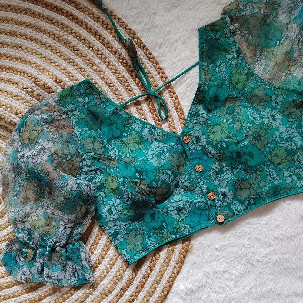 Style with Our Trendy Organza Festival Wear Blouse — view 1