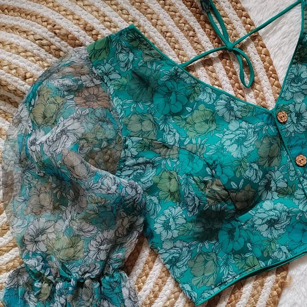 Style with Our Trendy Organza Festival Wear Blouse — view 2