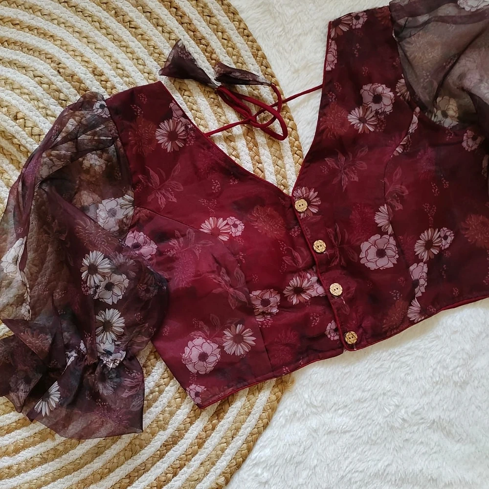 Style with Our Trendy Organza Festival Wear Blouse — view 1