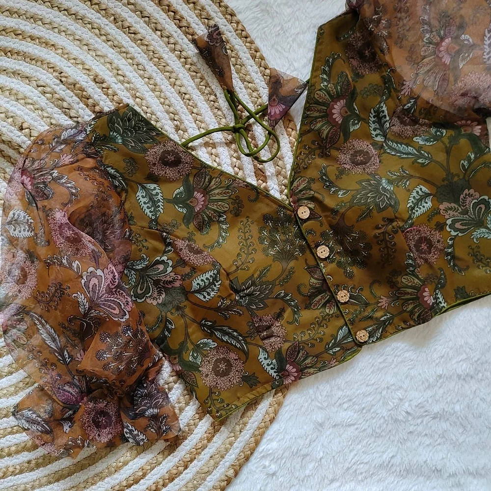 Style with Our Trendy Organza Festival Wear Blouse — view 1