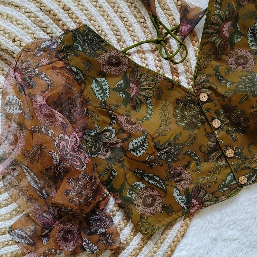 Style with Our Trendy Organza Festival Wear Blouse — view 2