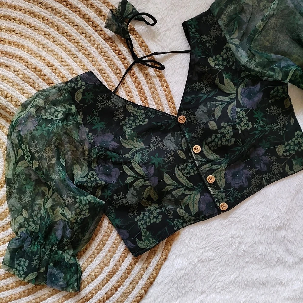 Style with Our Trendy Organza Festival Wear Blouse — view 1