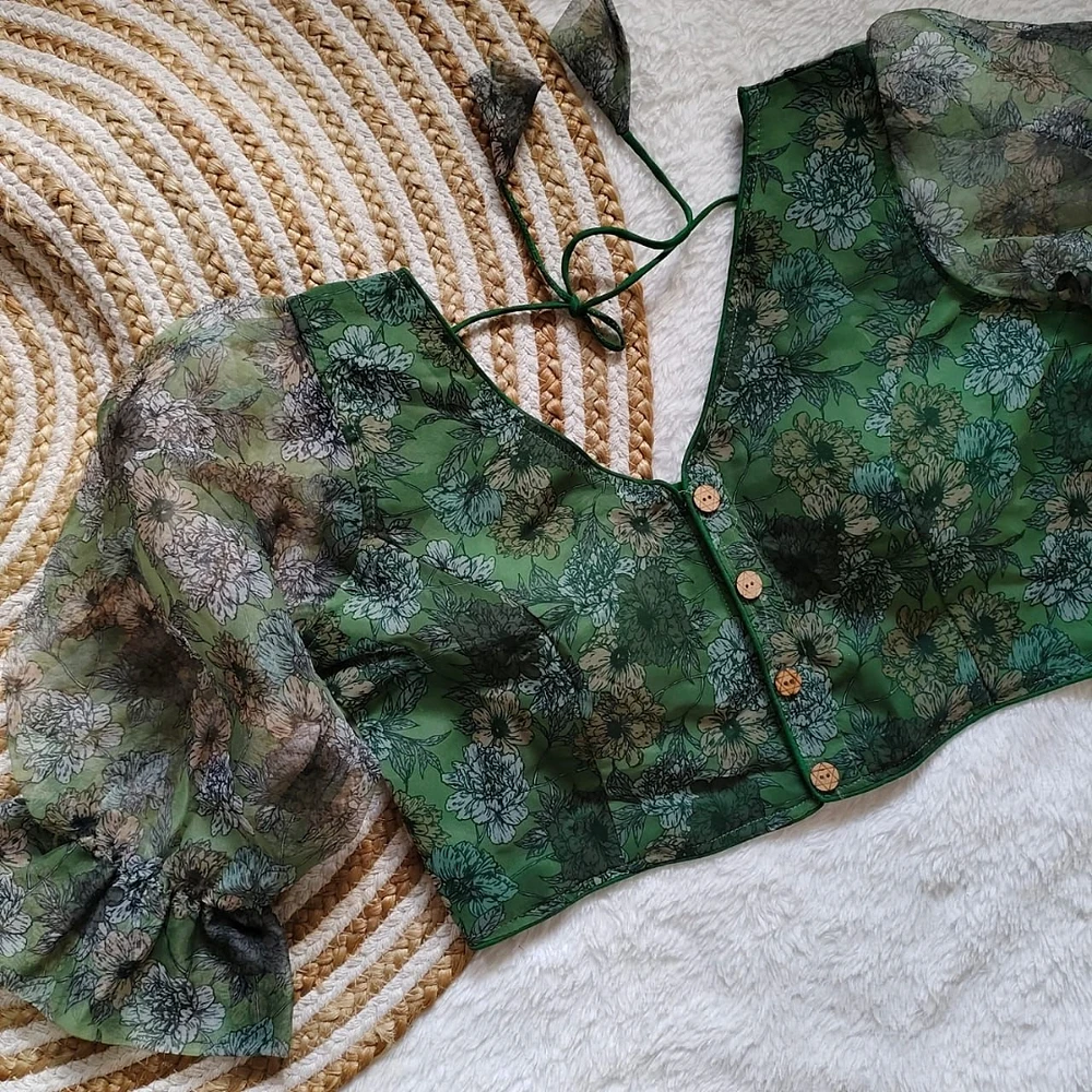 Style with Our Trendy Organza Festival Wear Blouse — view 1