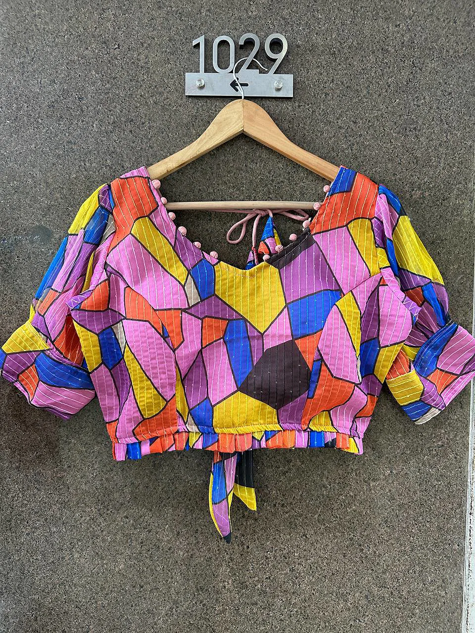 Multi Color Beautiful Designer Georgette Crochet With Sequence Blouse — view 1