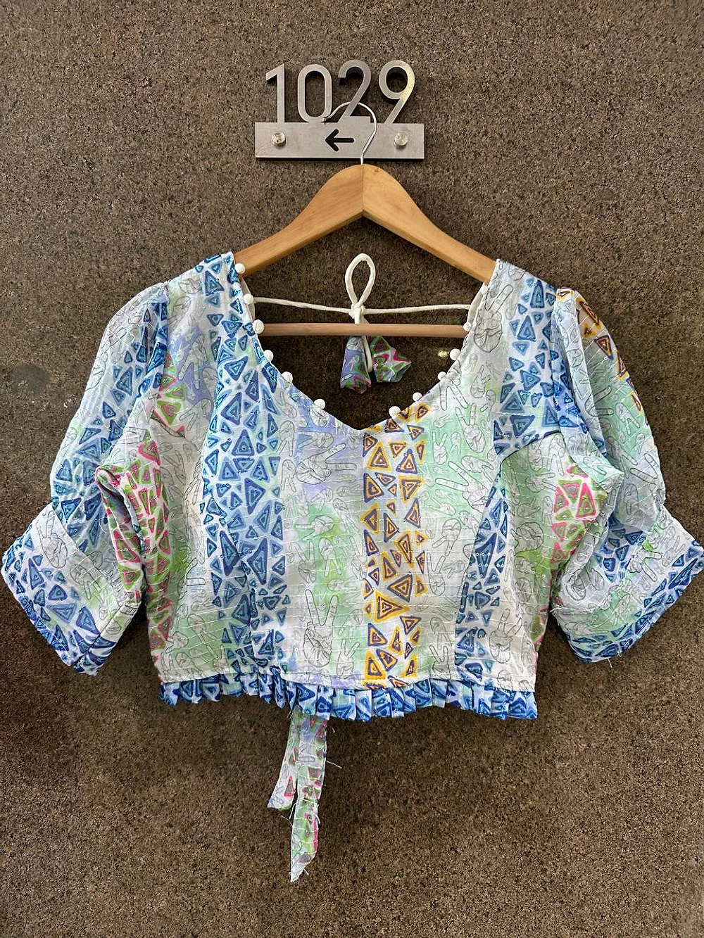 Multi Color Designer Georgette Crochet With Sequence Blouse — view 1