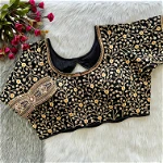 Black Heavy Embroidery Work Timo Silk Bridal Blouse