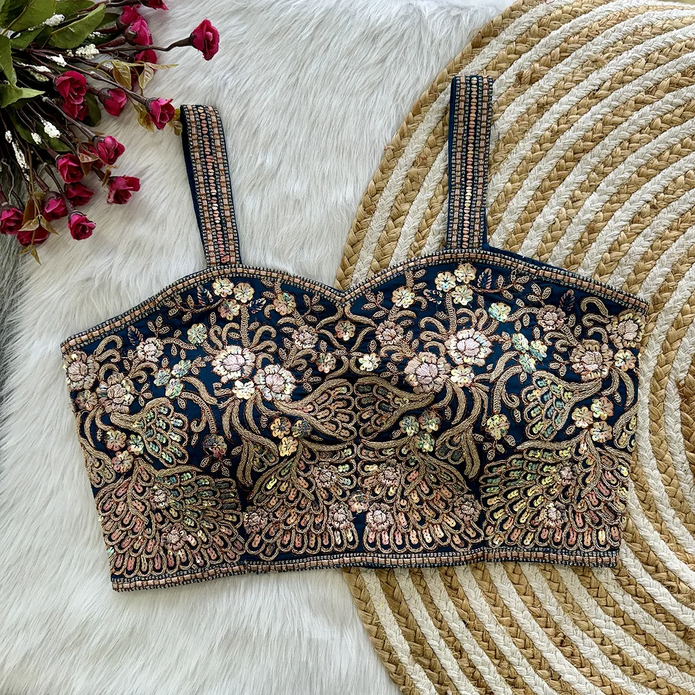 Rama Colour Spaghetti Strap Partywear Blouse — view 1