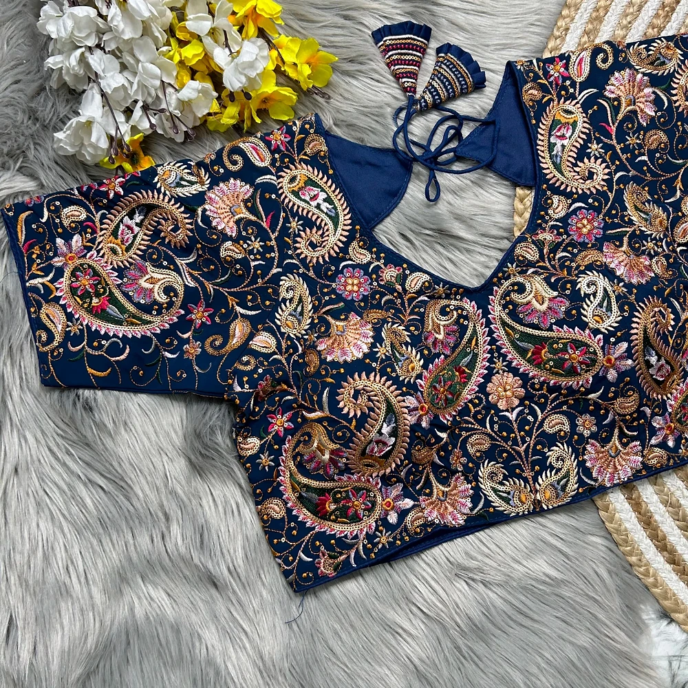 Morpeach Colour Kashmiri Style Georgette Blouse — view 1