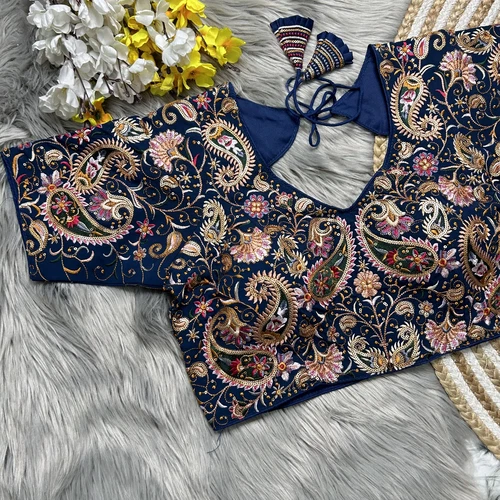 Morpeach Colour Kashmiri Style Georgette Blouse
