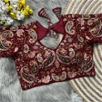 Maroon Heavy Kashmiri Embroidery Work Fox Georgette Blouse