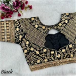 Black Color Heavy Codding Embroidery Bridal Blouse with Sequence Work