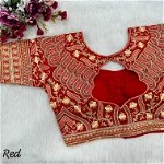 Red Color Heavy Codding Embroidery Bridal Blouse with Sequence Work