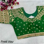 Green Color Heavy Codding Embroidery Bridal Blouse with Sequence Work