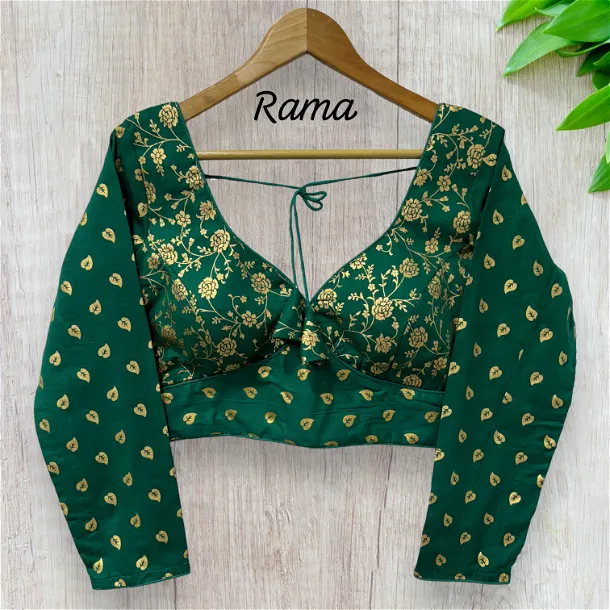 Rama Green color Elegant Sabyasachi Inspired Pure Cotton Party Blouse