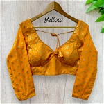 Yellow color Elegant Sabyasachi Inspired Pure Cotton Party Blouse