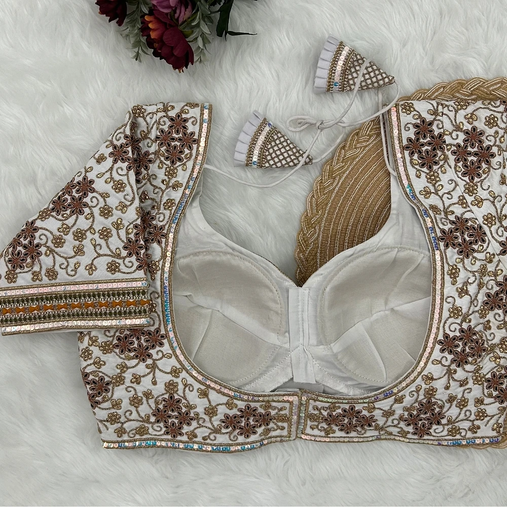 Royal Off White Stylish Bridal Blouse  — view 2