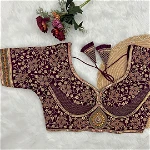 Royal Maroon Heavy Bridal Wedding Blouse with Embroidery