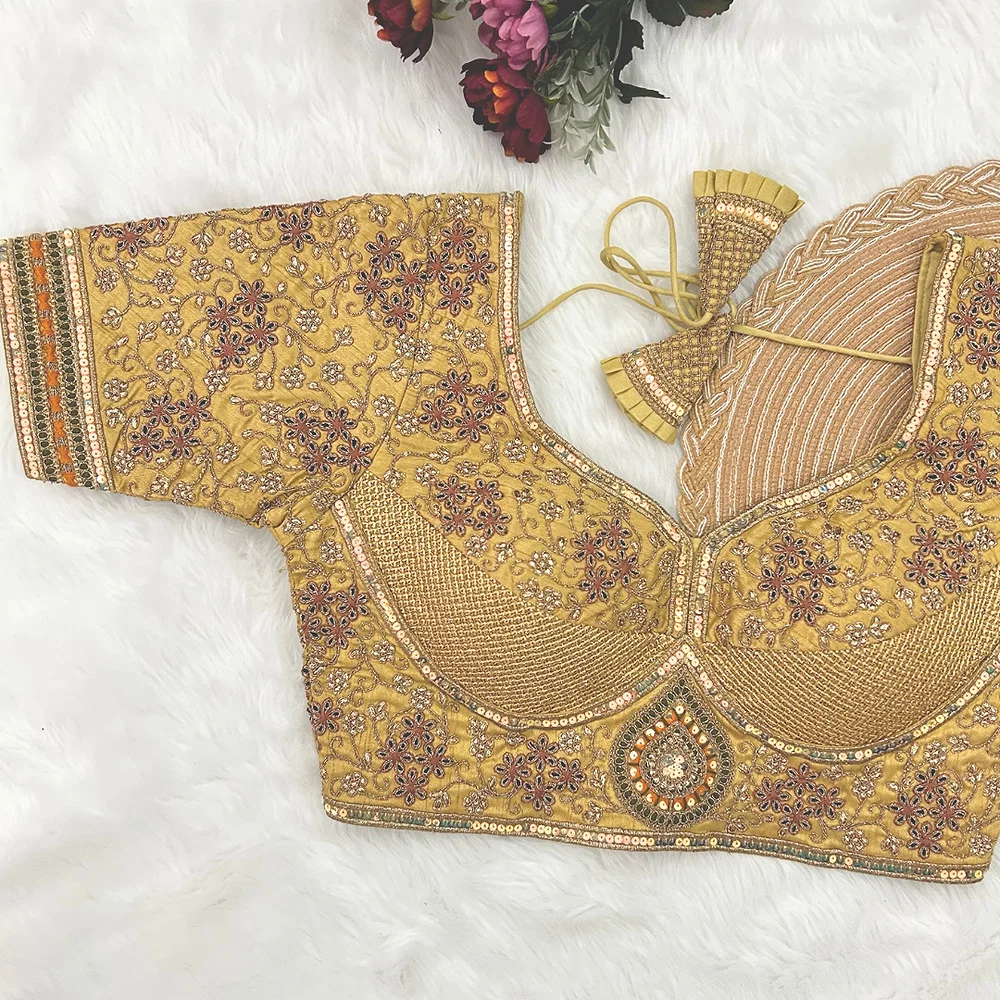 Royal Gold Stylish Bridal Blouse  — view 1