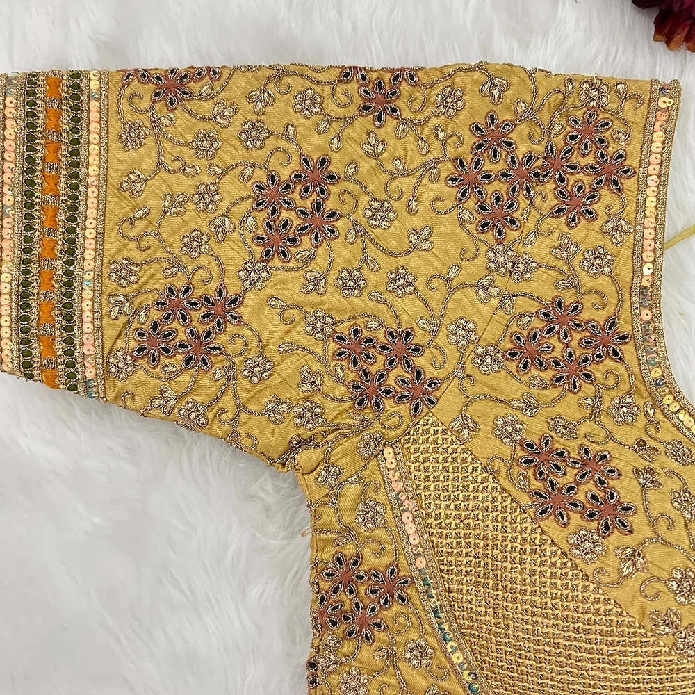 Royal Gold Stylish Bridal Blouse  — view 3