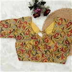 Yellow Fox Georgette Embroidery & Thread Work Party Wear Blouse