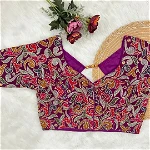 Violet Fox Georgette Embroidery & Thread Work Party Wear Blouse