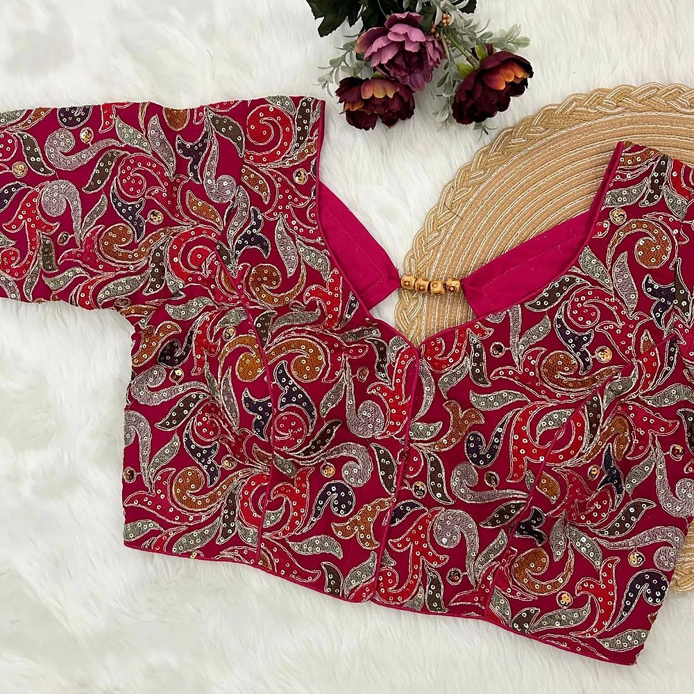 Rani Fox Georgette Embroidery & Thread Work Party Wear Blouse — view 1