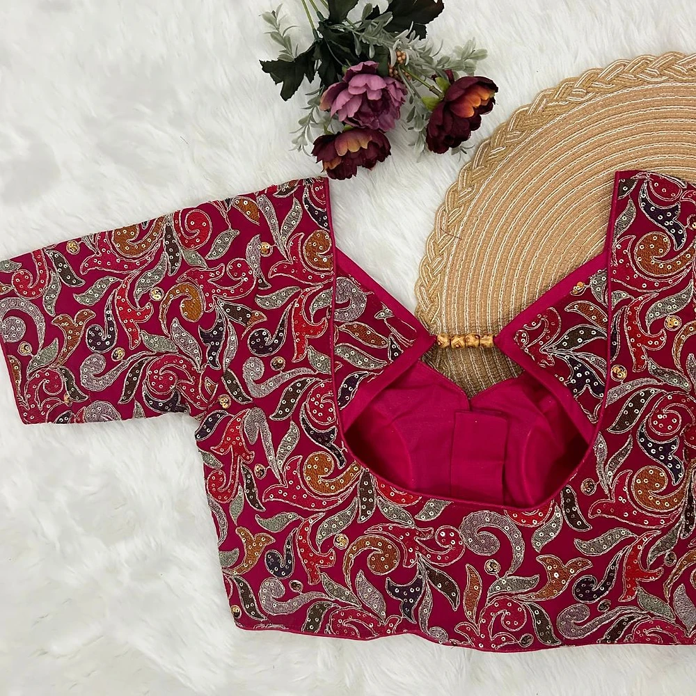 Rani Fox Georgette Embroidery & Thread Work Party Wear Blouse — view 2