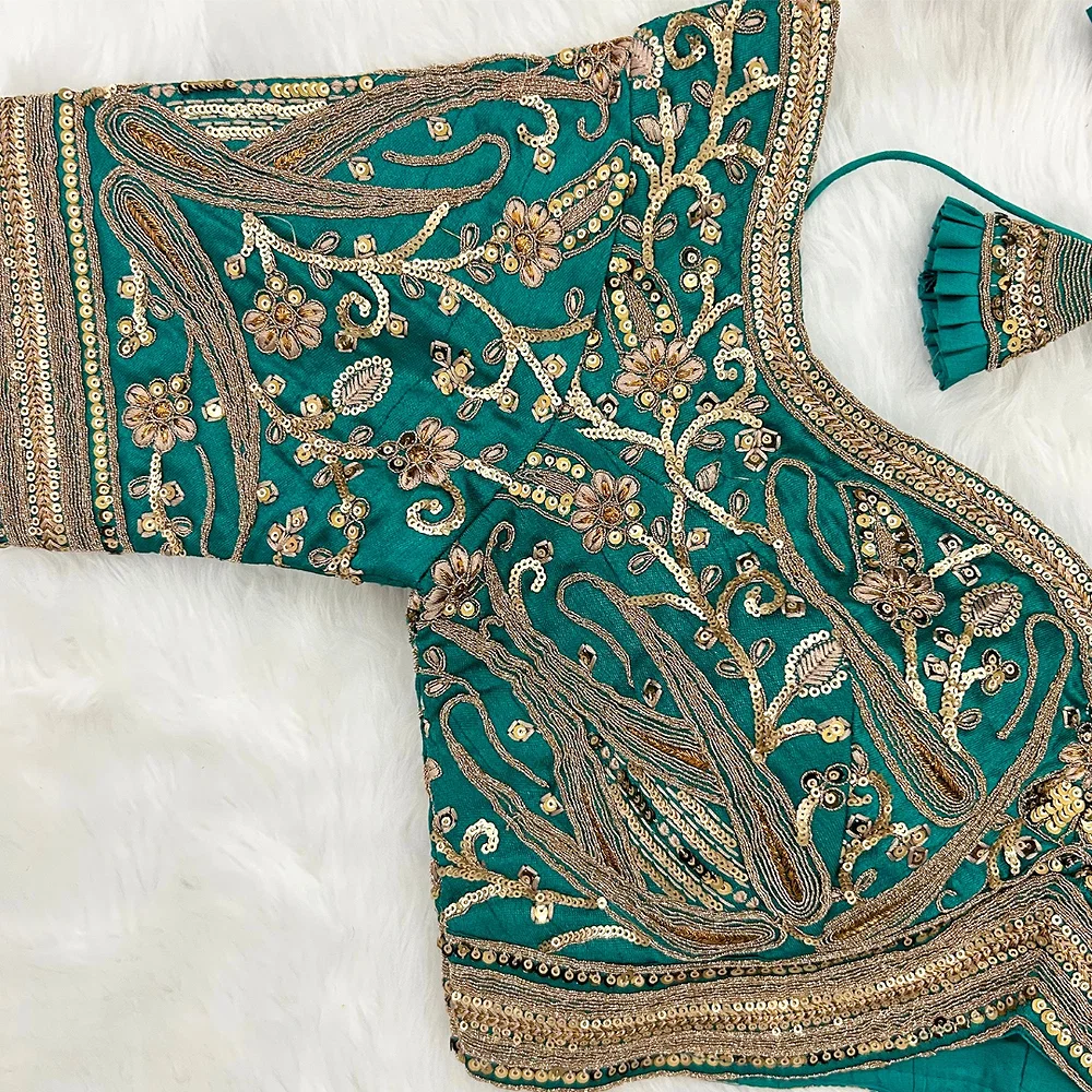 Rama Color Heavy Apple-Cut Bridal Blouse — view 3