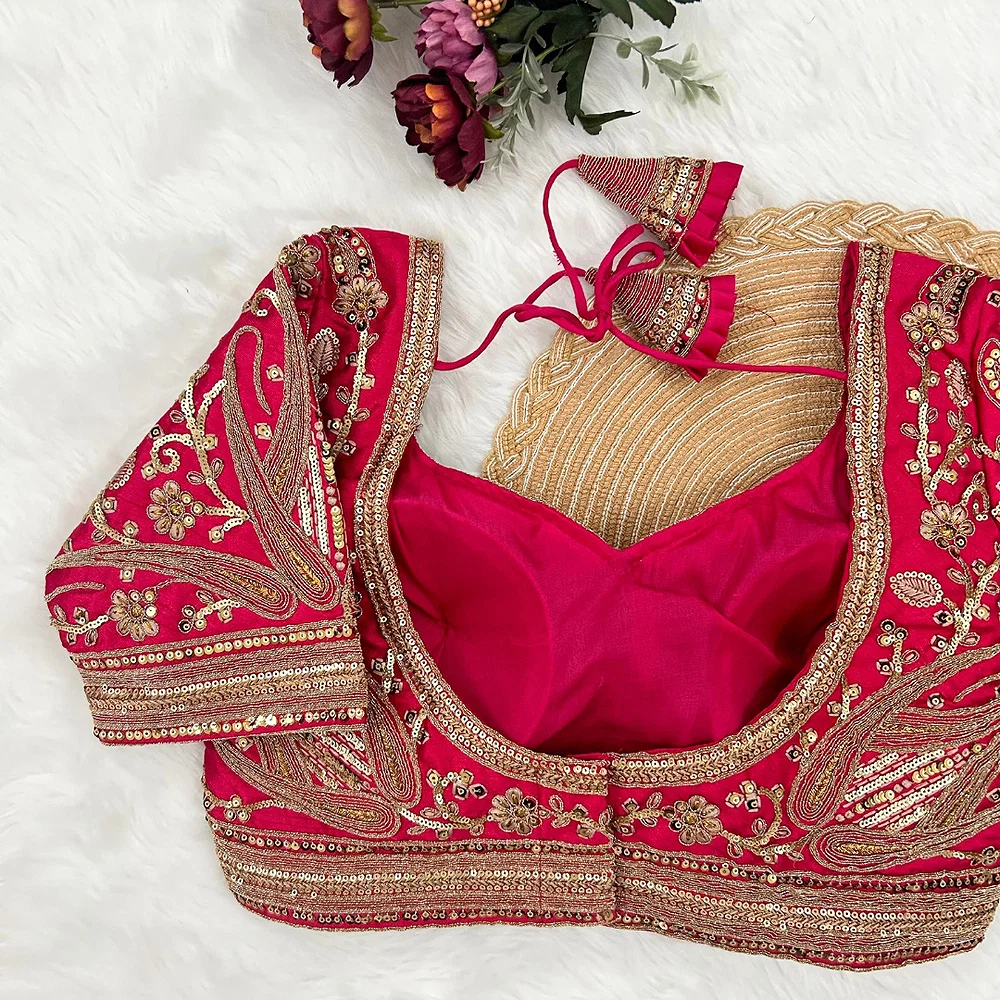 Rani Color Heavy Apple-Cut Bridal Blouse — view 2
