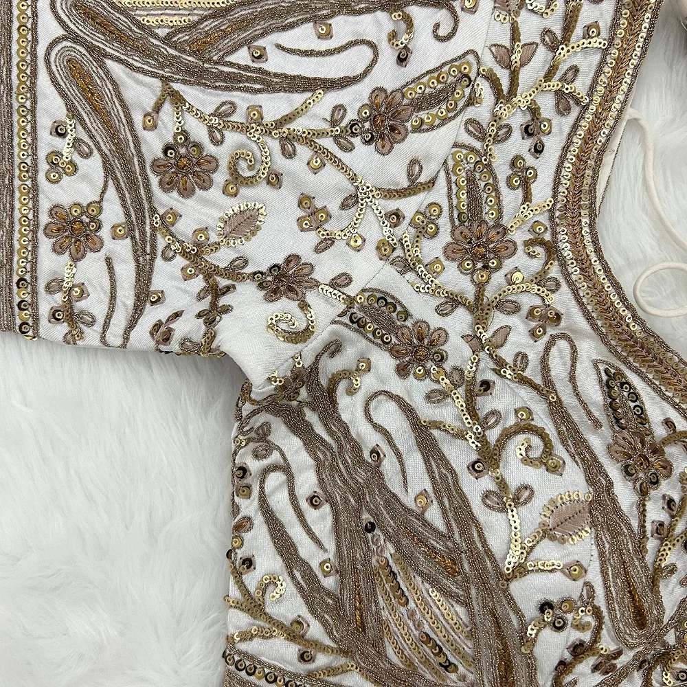 White Color Heavy Apple-Cut Bridal Blouse — view 3