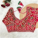Rani Color Heavy Embroidery and Real Diamond Blouse with Front Open Style