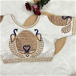White Color Heavy Embroidered Bridal Wedding Blouse
