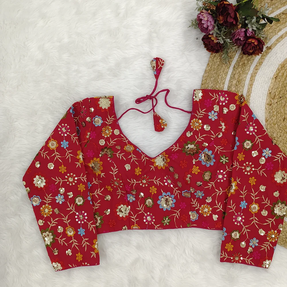 Rani Color Sequence Fox Georgette Blouse — view 1