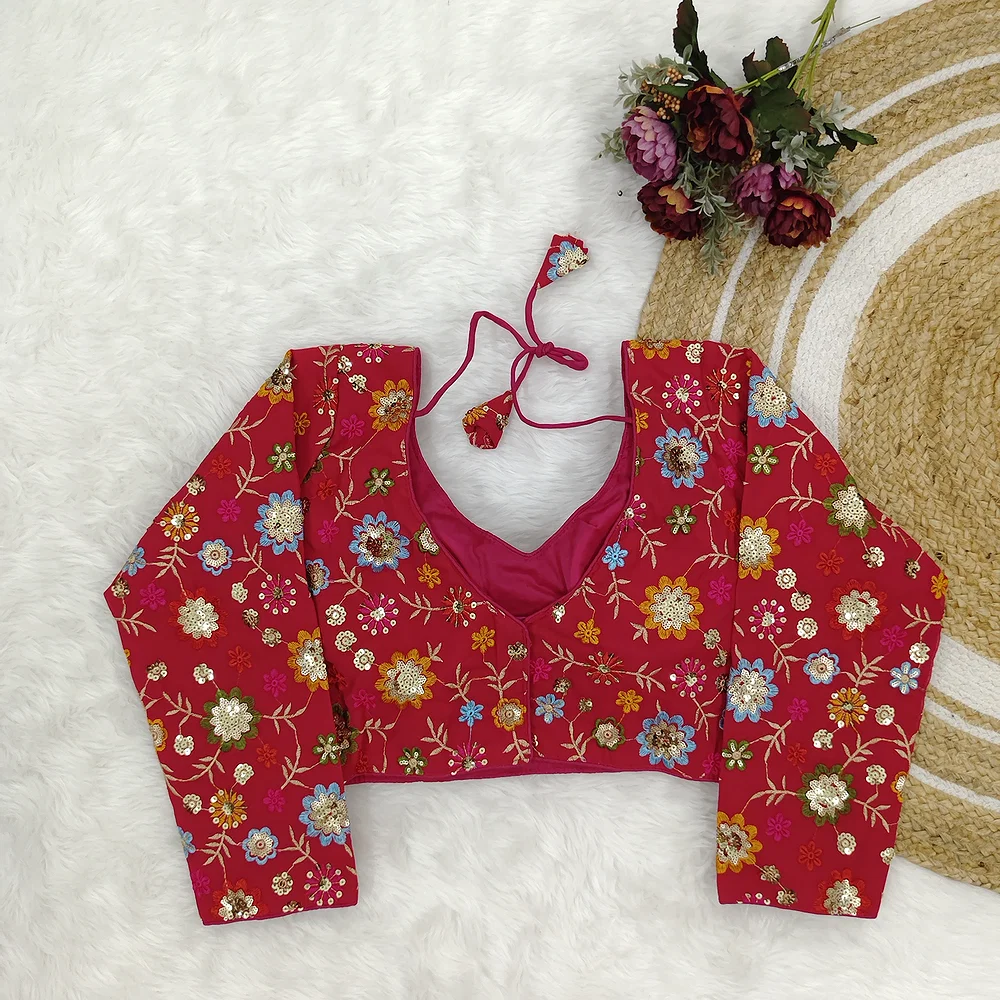 Rani Color Sequence Fox Georgette Blouse — view 2