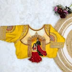 Yellow Color Bridal Blouse with Heavy Embroidery and 3D Barbie Design