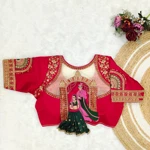 Rani Color Bridal Blouse with Heavy Embroidery and 3D Barbie Design