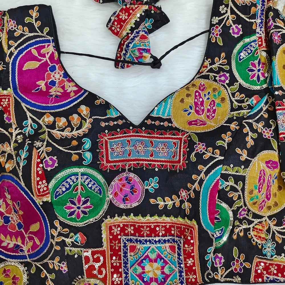 Black Color Digital Print Blouse For Navratri — view 3