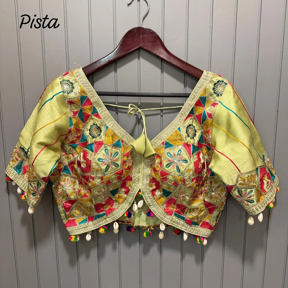 Traditional Navratri Special Apple Cut Blouse with Heavy Embroidery — view 1