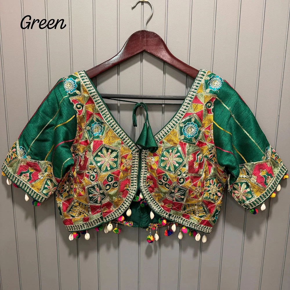 Traditional Navratri Special Apple Cut Blouse with Heavy Embroidery — view 1