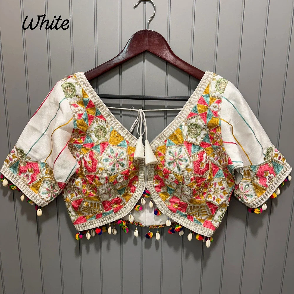 Traditional Navratri Special Apple Cut Blouse with Heavy Embroidery — view 1