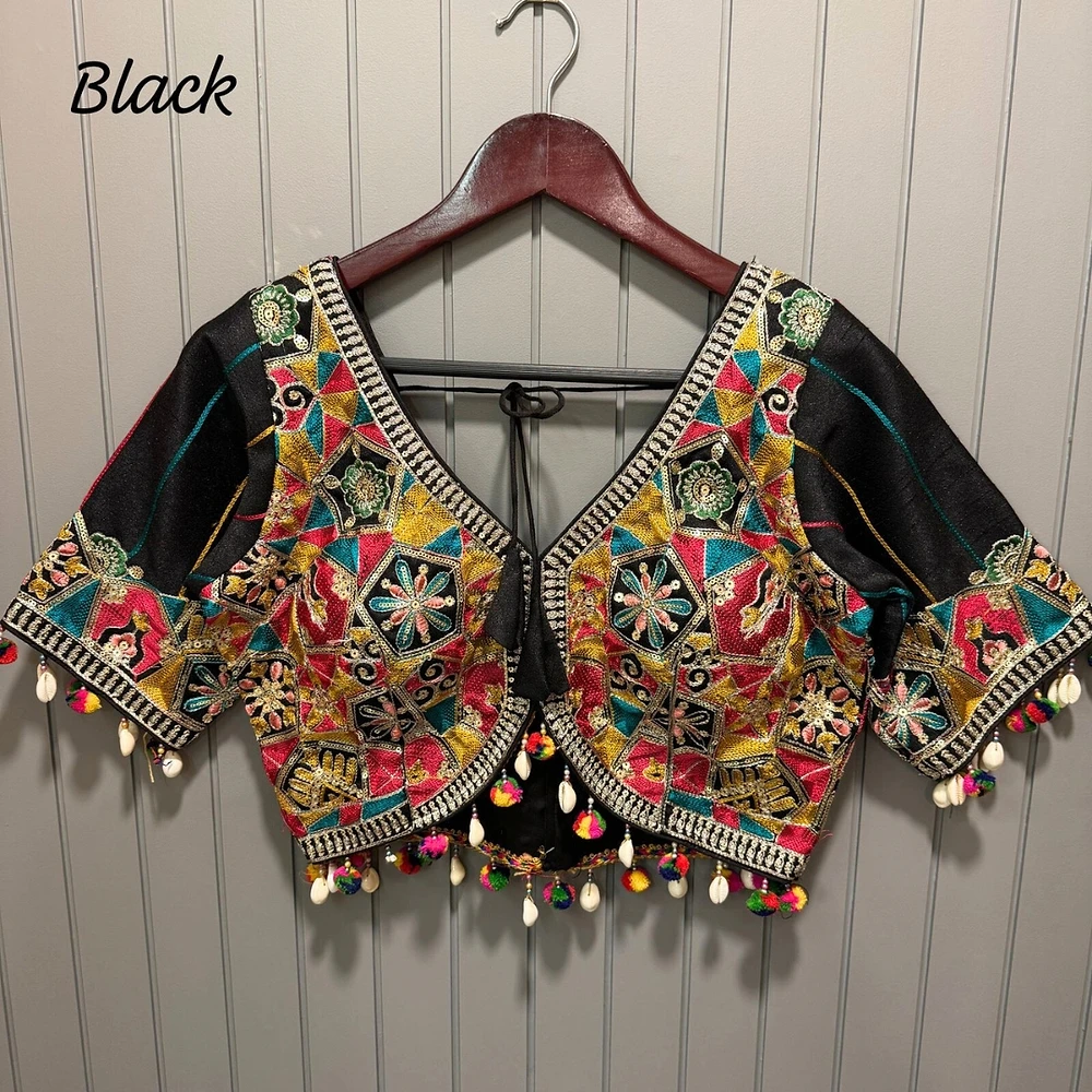 Traditional Navratri Special Apple Cut Blouse with Heavy Embroidery — view 1