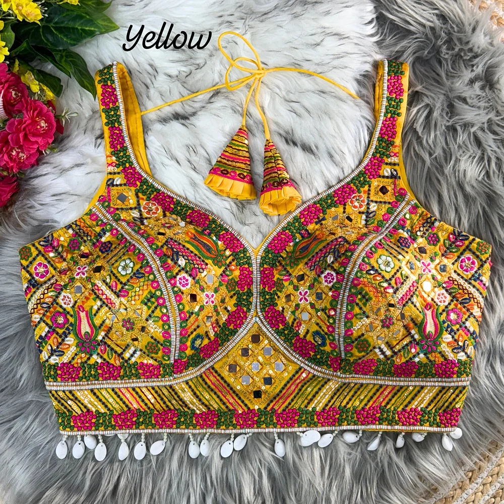 Yellow Bollywood Style Navratri Special Blouse — view 1