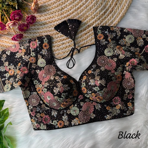 Black Color Sabyasachi Style Georgette Blouse