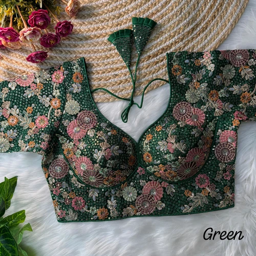 Green Color Sabyasachi Style Georgette Blouse
