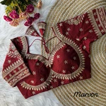 Maroon Color Karwa Chauth Special Bridal Blouse