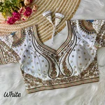 White Color Bridal Bliss Apple-Cut Codding Work Blouse