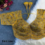 Yellow Color Beautiful Apple-Cut Bridal Blouse with Embroidery