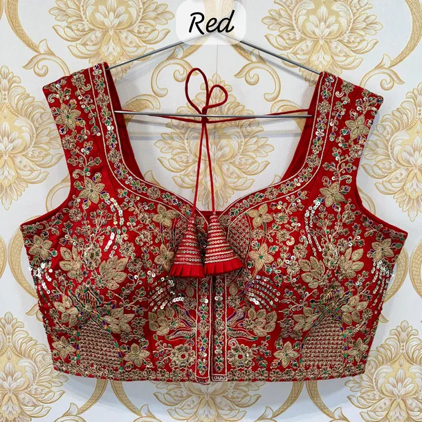 Red Color Beautiful Heavy Embroidery Codding & Thread Work Bridal Blouse