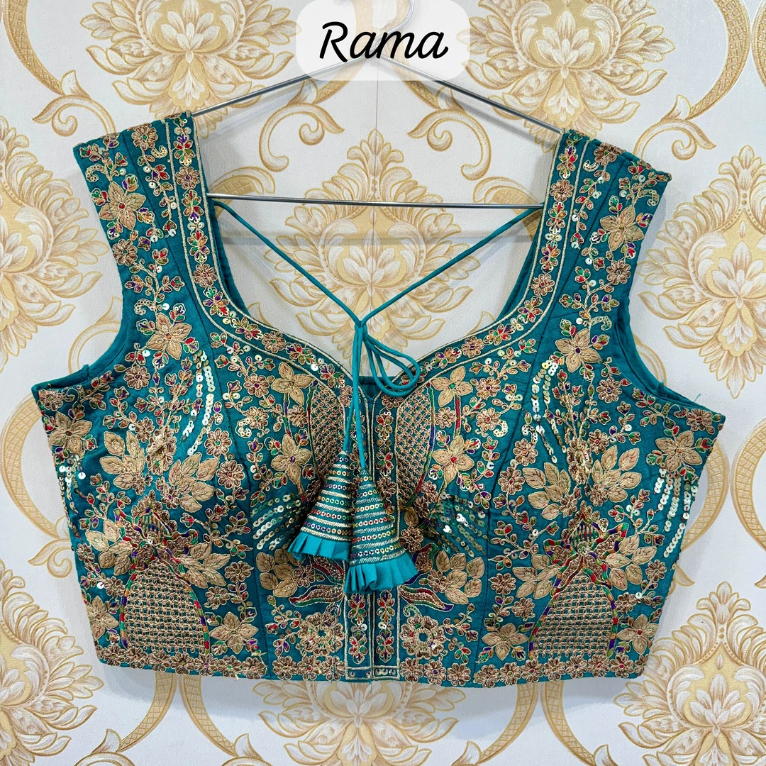 Rama Color Beautiful Heavy Embroidery Codding & Thread Work Bridal Blouse