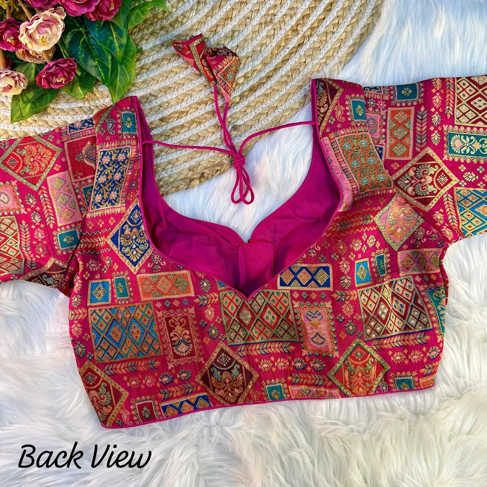 Rani Color Jacquard Partywear Blouse — view 2